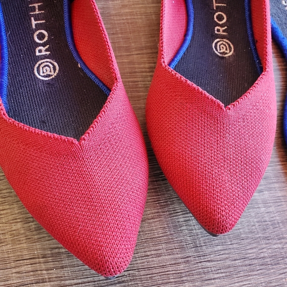 Rothy's Cherry Red (Retired) Pointed Toe Flats. - Picture 11 of 16